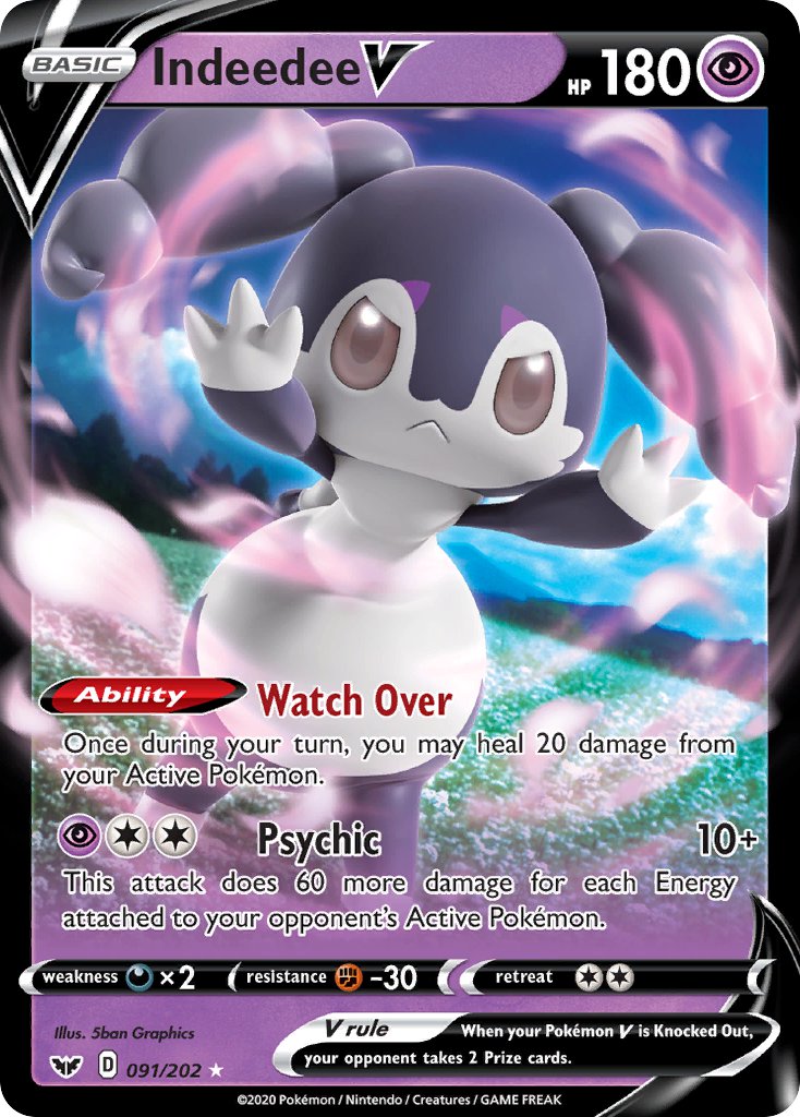 Pokemon TCG Indeedee V 091/202 - Sword & Shield