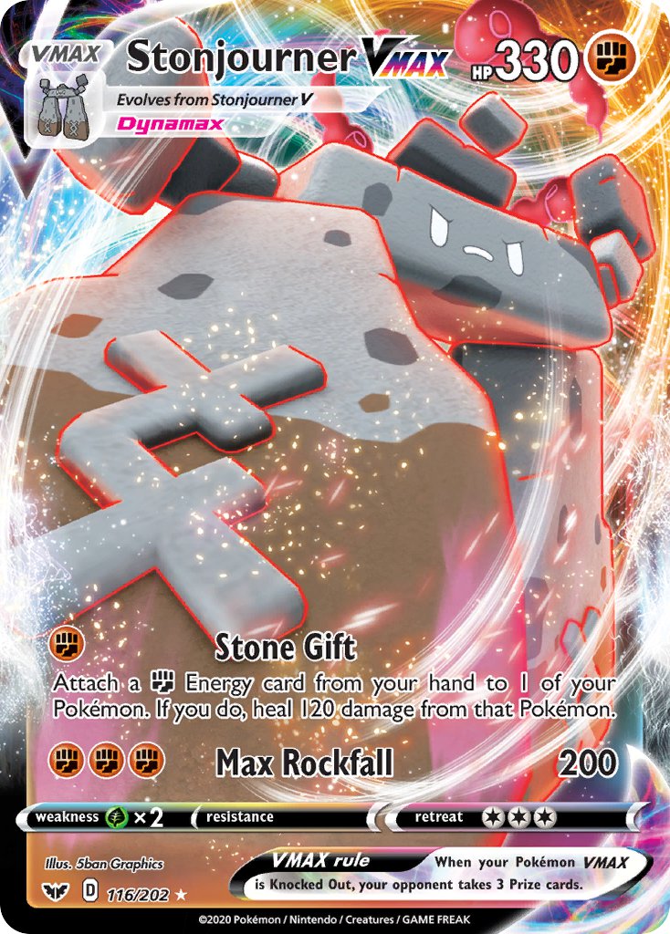 Pokemon TCG Stonjourner VMAX 116/202 - Sword & Shield