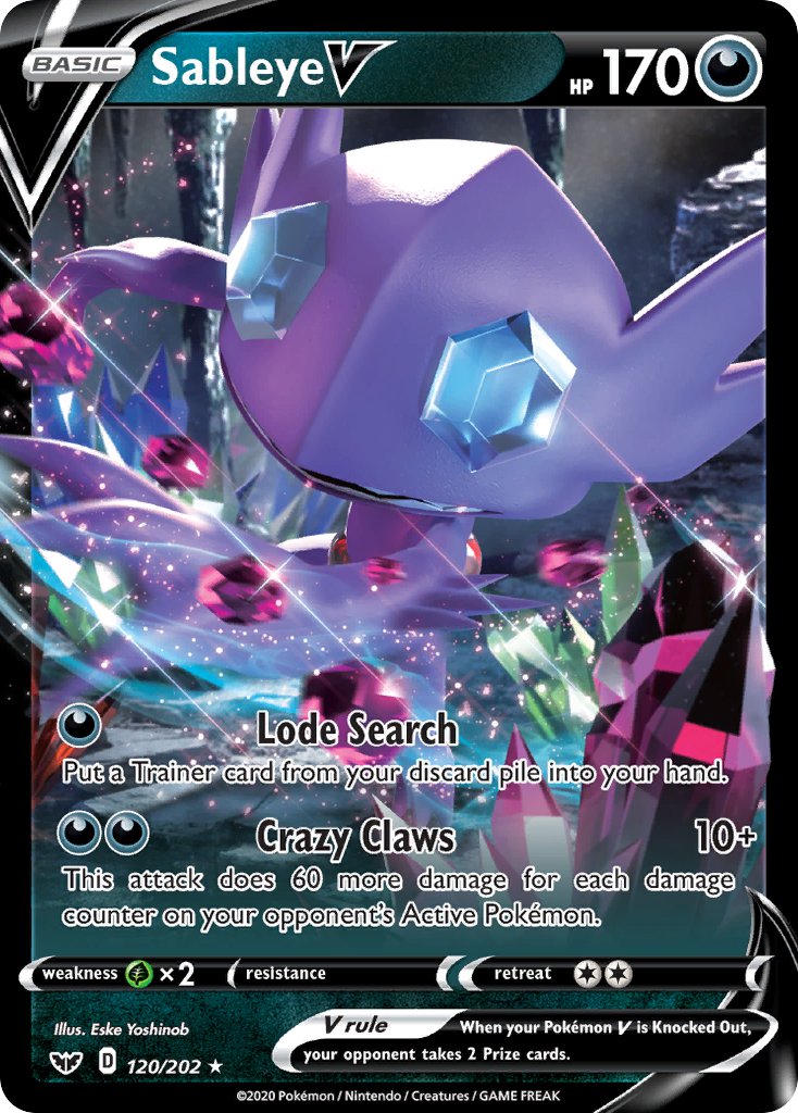 Pokemon TCG Sableye V 120/202 - Sword & Shield