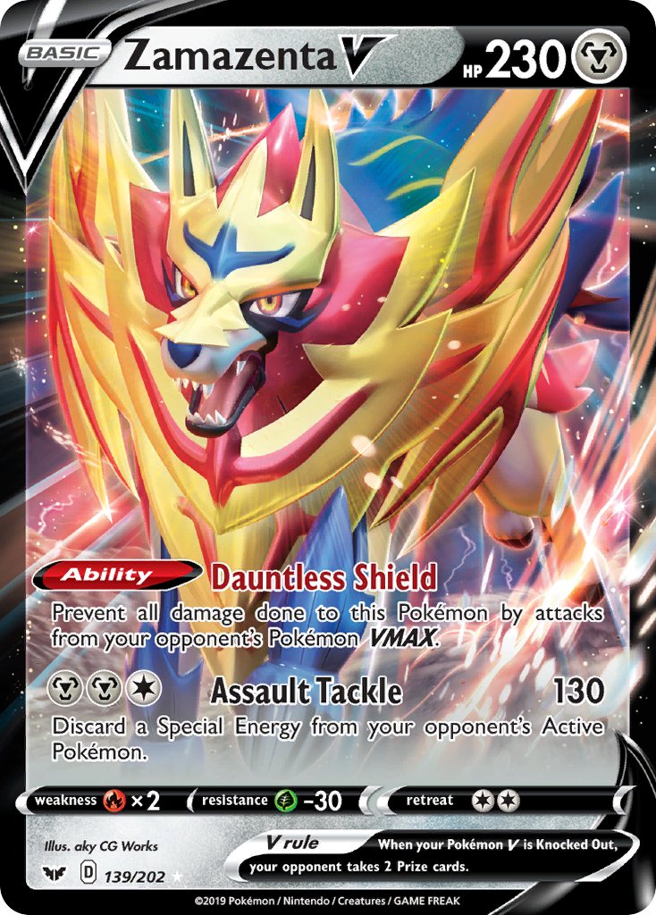 Pokemon TCG Zamazenta V 139/202 - Sword & Shield