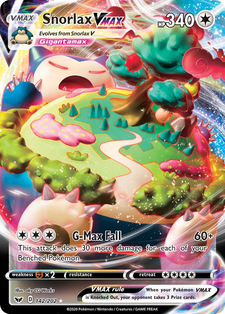 Pokemon TCG Snorlax VMAX 142/202 - Sword & Shield