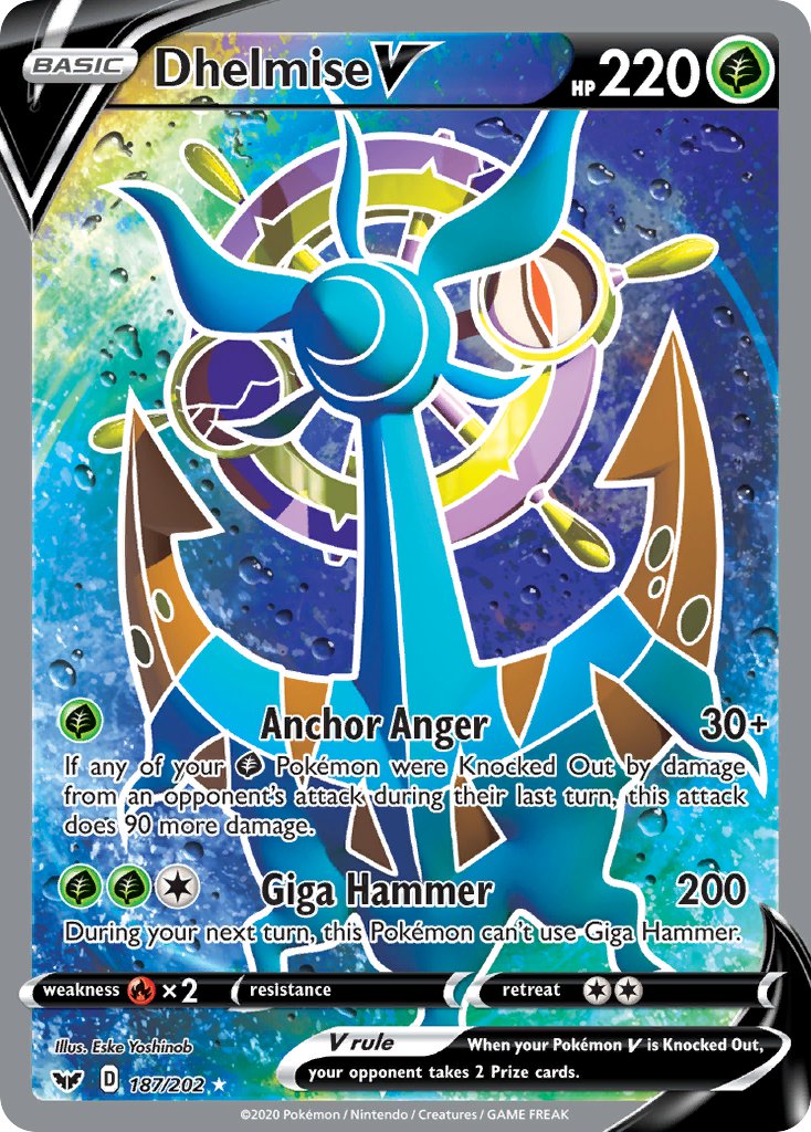 Pokemon TCG Dhelmise V 187/202 - Sword & Shield