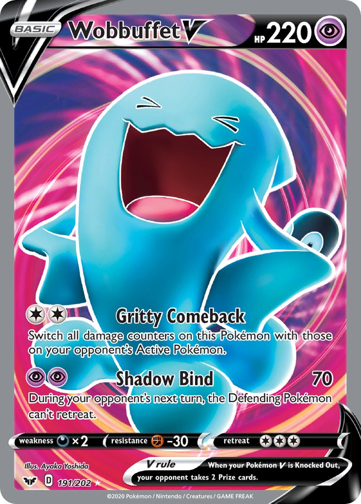 Pokemon TCG Wobbuffet V 191/202 - Sword & Shield