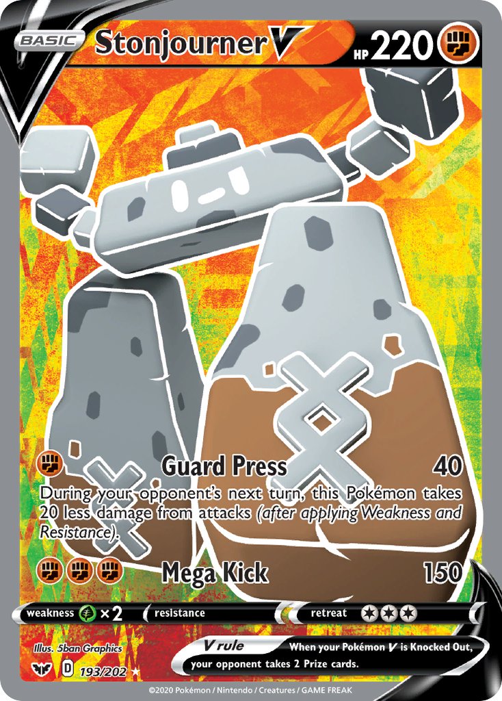 Pokemon TCG Stonjourner V 193/202 - Sword & Shield