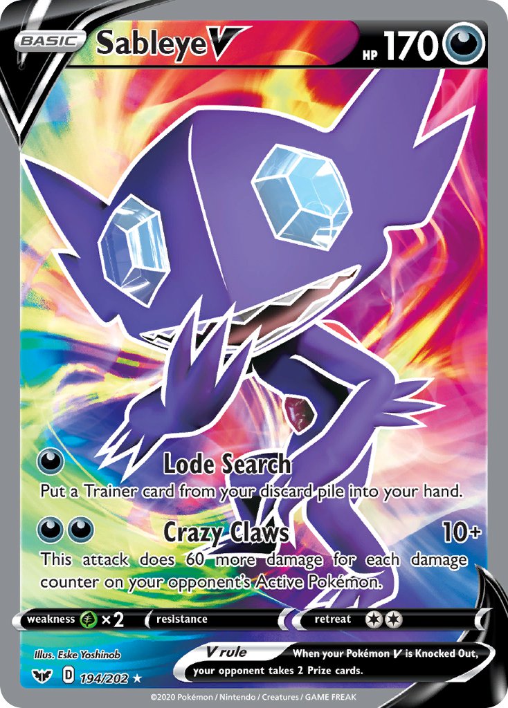Pokemon TCG Sableye V 194/202 - Sword & Shield