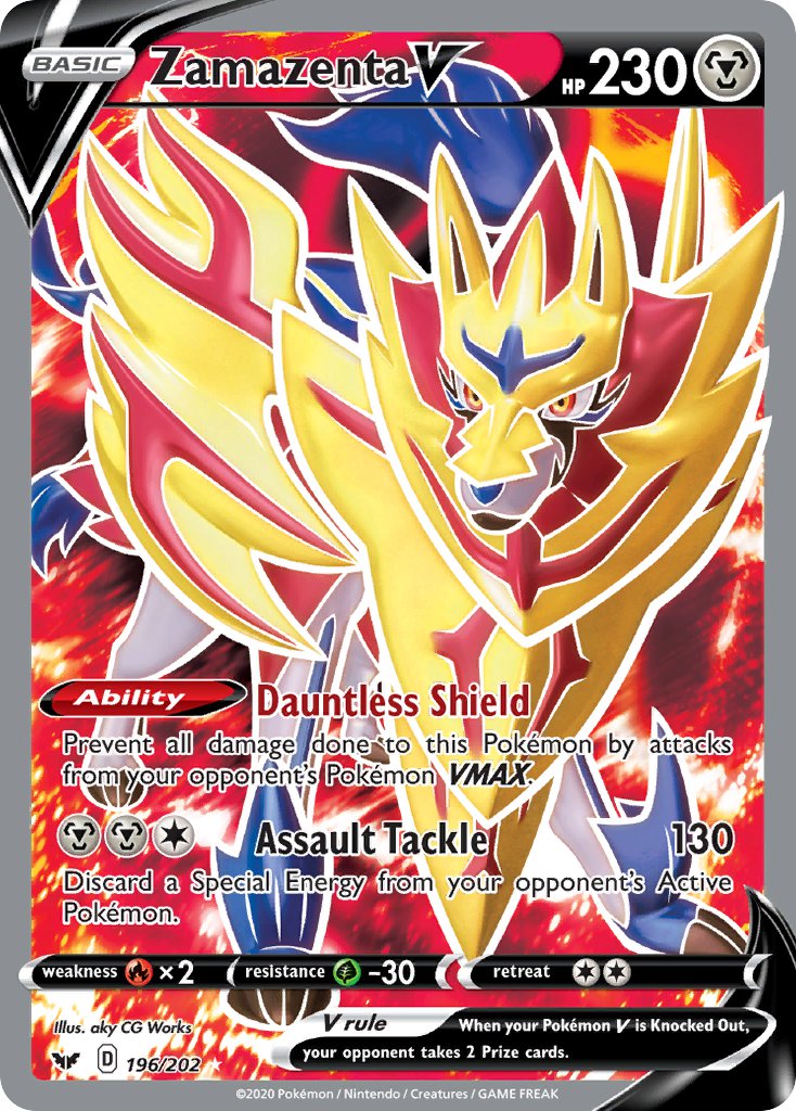 Pokemon TCG Zamazenta V 196/202 - Sword & Shield