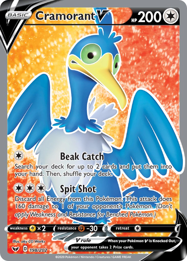 Pokemon TCG Cramorant V 198/202 - Sword & Shield