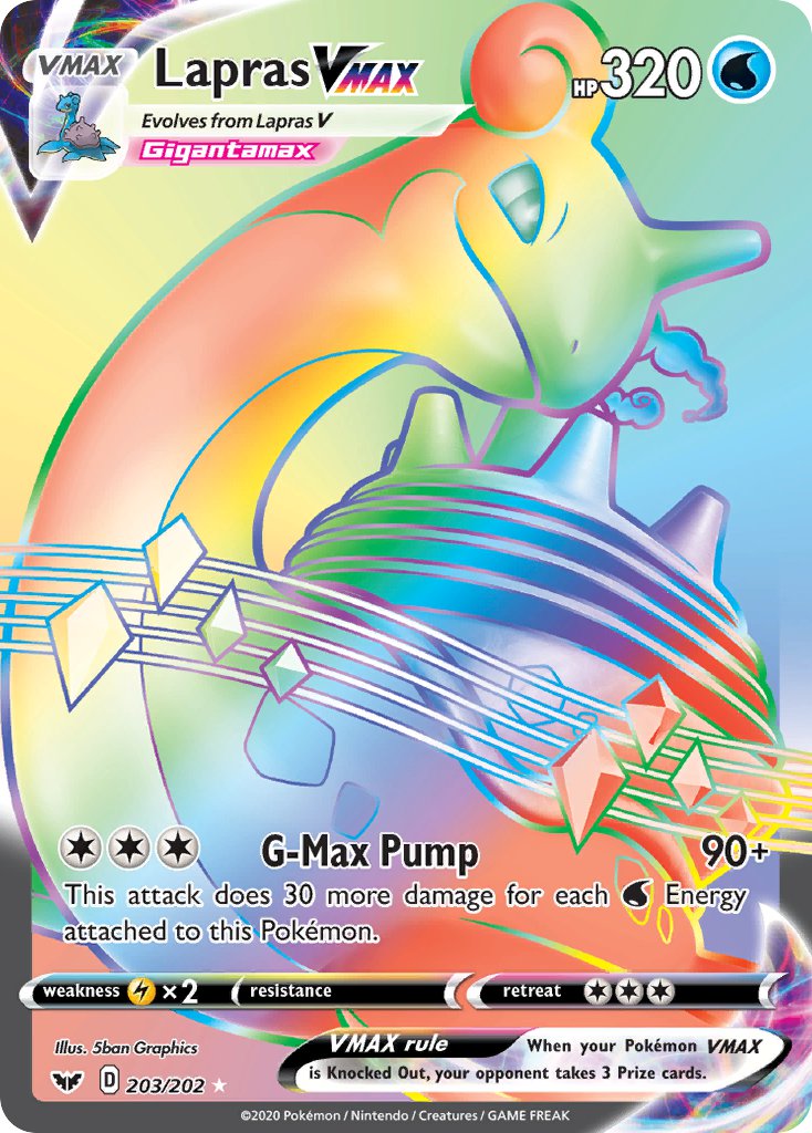 Pokemon TCG Lapras VMAX 203/202 - Sword & Shield