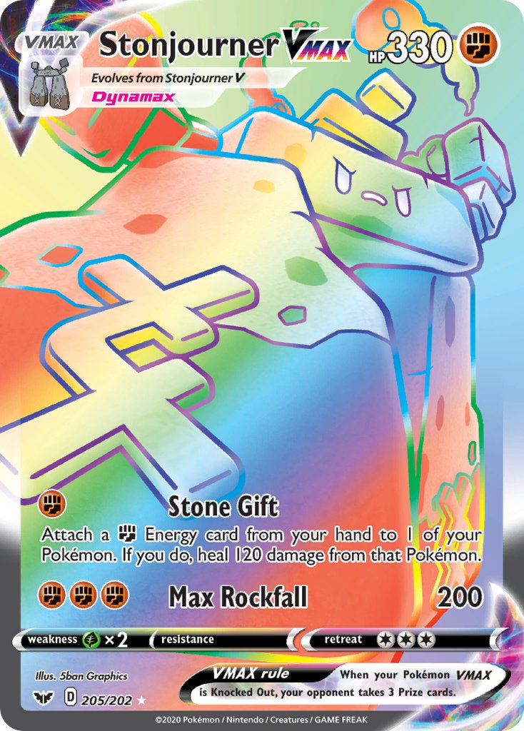 Pokemon TCG Stonjourner VMAX 205/202 - Sword & Shield