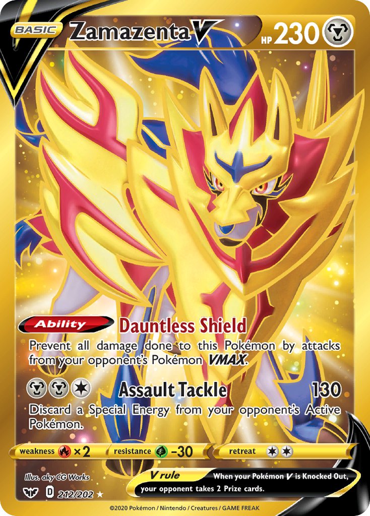Pokemon TCG Zamazenta V 212/202 - Sword & Shield