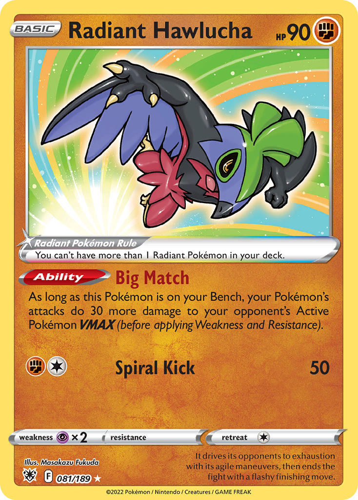 Pokemon TCG Radiant Hawlucha 081/189 - Astral Radiance