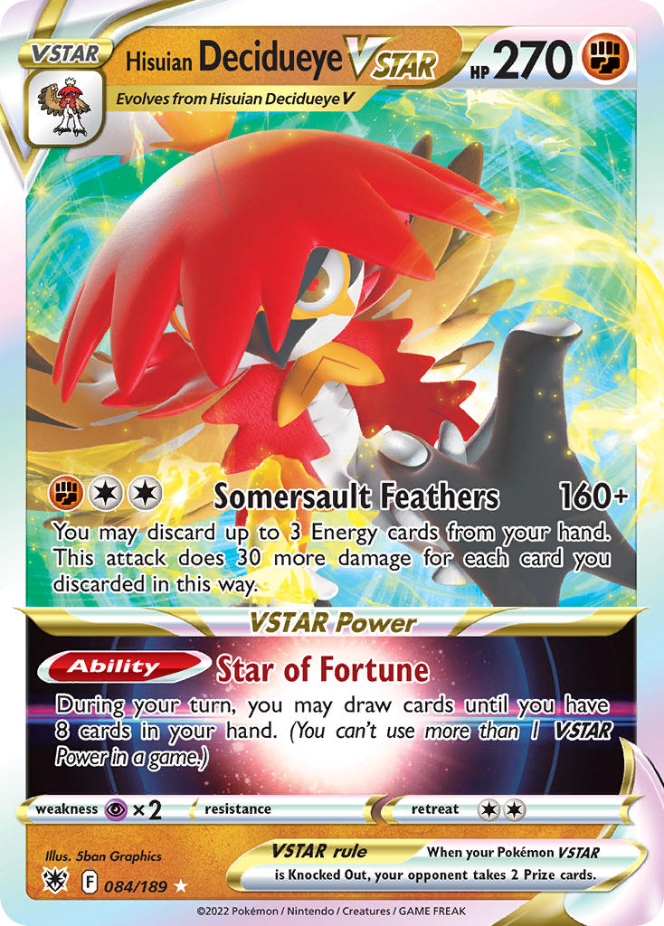 Pokemon TCG Hisuian Decidueye VSTAR 084/189 - Astral Radiance