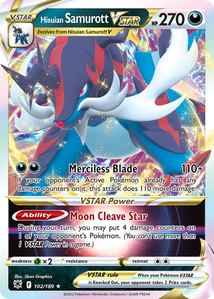 Pokemon TCG Hisuian Samurott VSTAR 102/189 - Astral Radiance