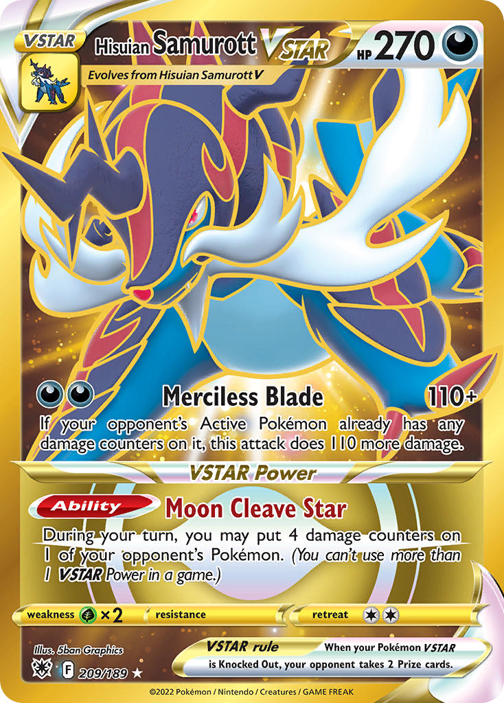 Pokemon TCG Hisuian Samurott VSTAR 209/189 - Astral Radiance
