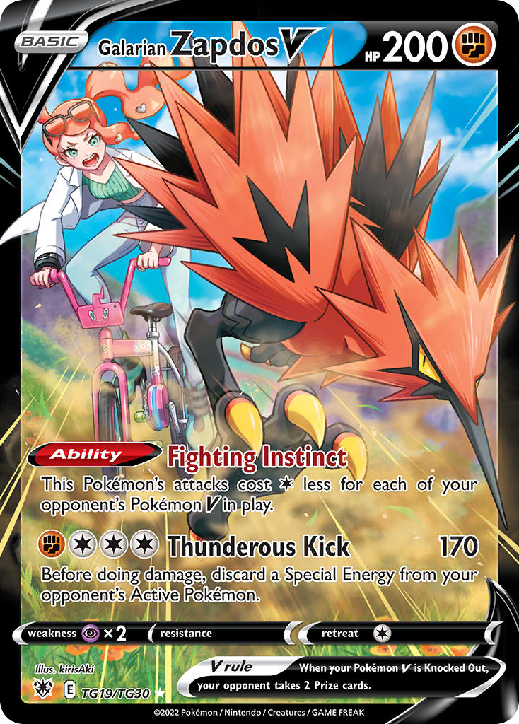 Pokemon TCG Galarian Zapdos V TG19/TG30 - Astral Radiance