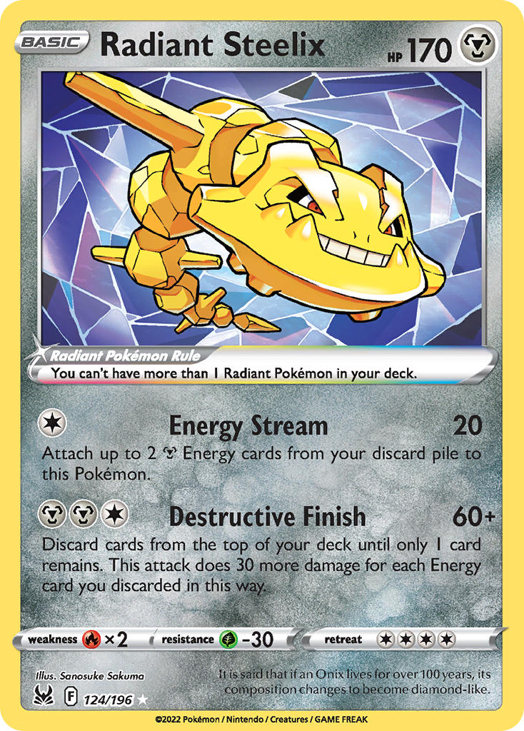 Pokemon TCG Radiant Steelix 124/196 - Lost Origin