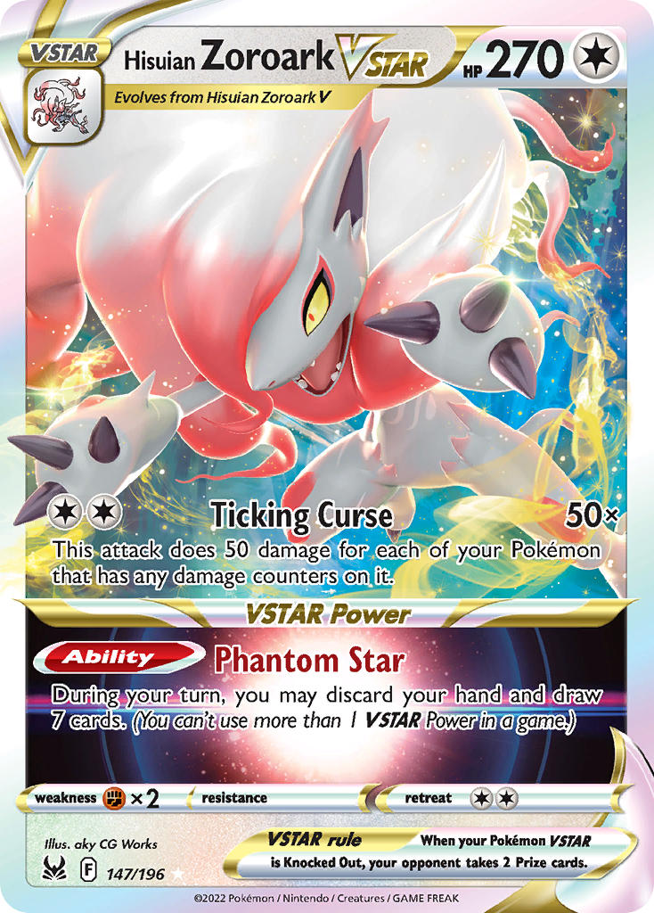 Pokemon TCG Hisuian Zoroark VSTAR 147/196 - Lost Origin
