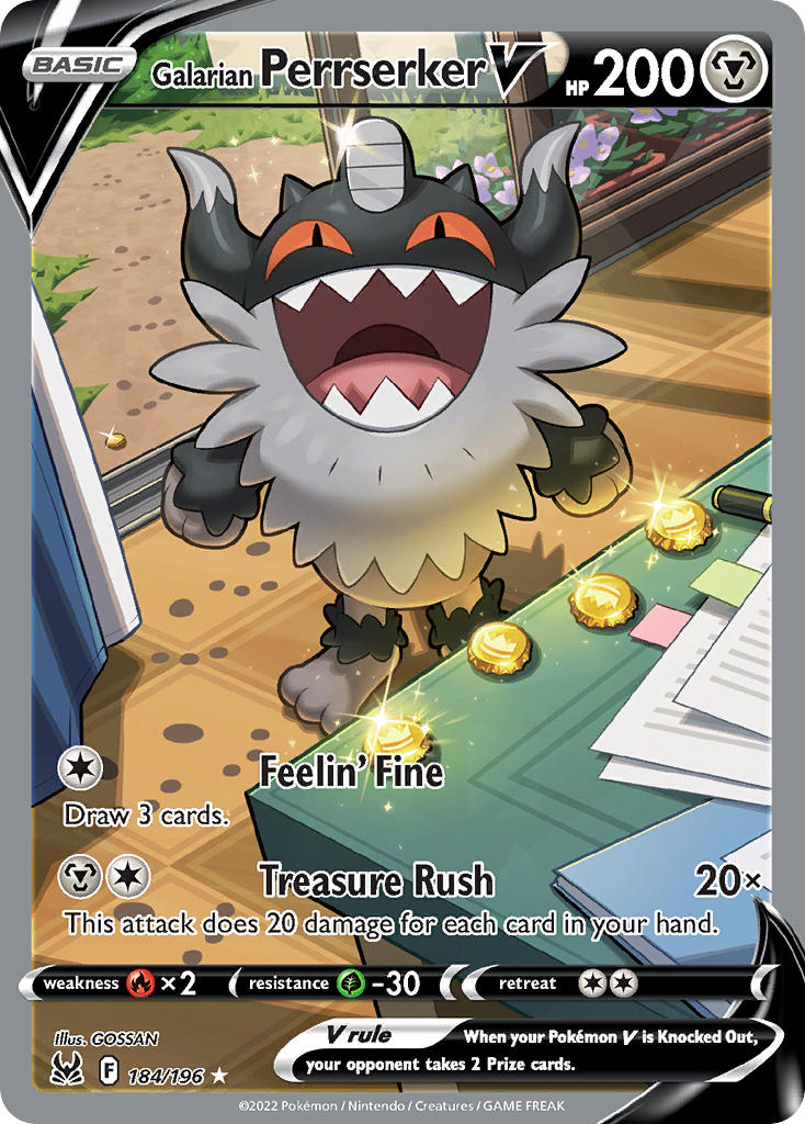 Pokemon TCG Galarian Perrserker V 184/196 - Lost Origin