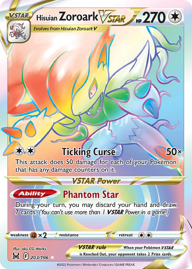 Pokemon TCG Hisuian Zoroark VSTAR 203/196 - Lost Origin