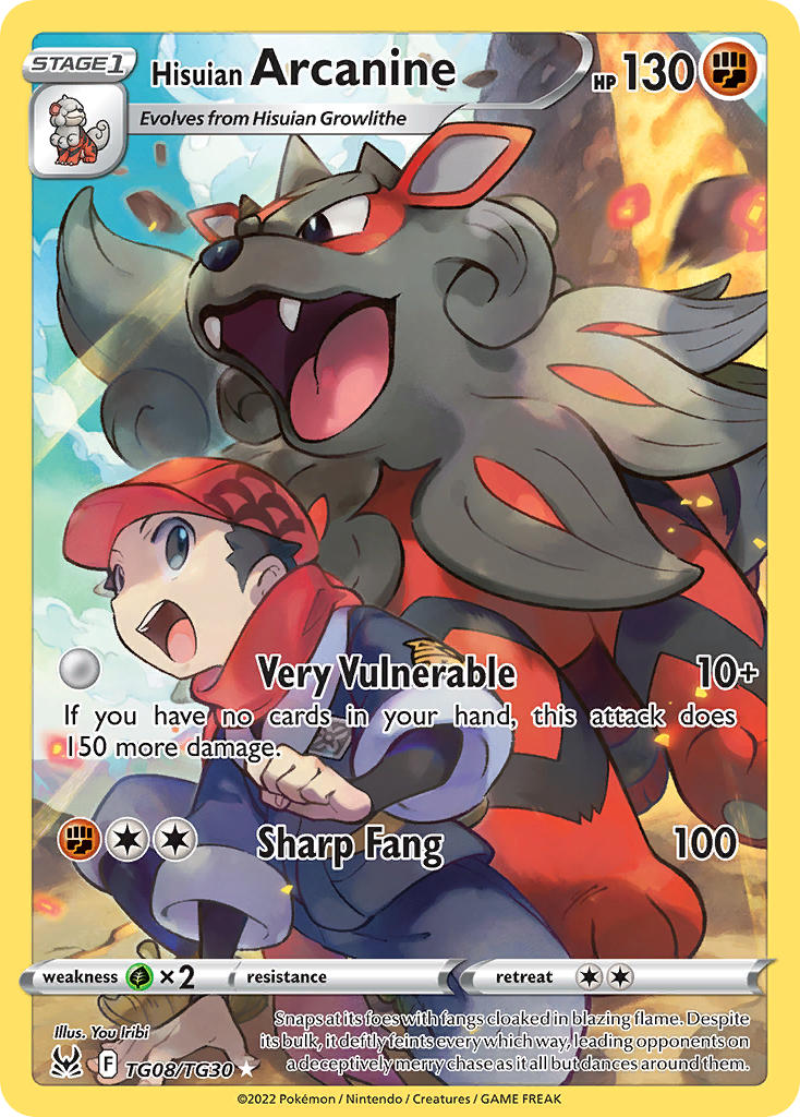 Pokemon TCG Hisuian Arcanine TG08/TG30 - Lost Origin