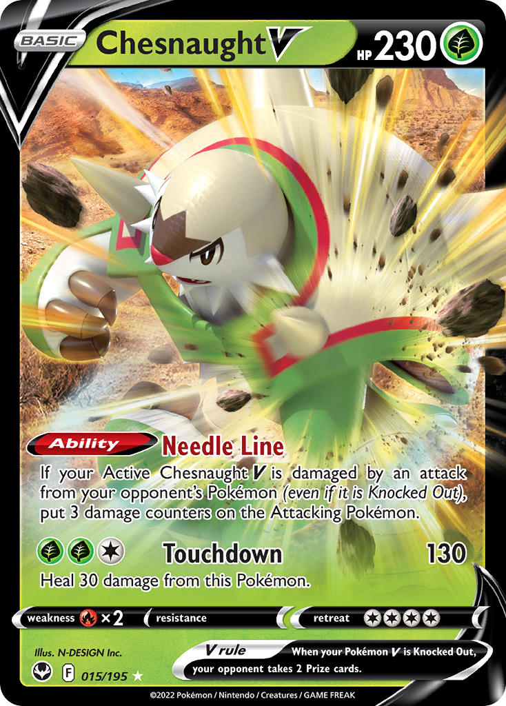 Pokemon TCG Chesnaught V 015/195 - Silver Tempest