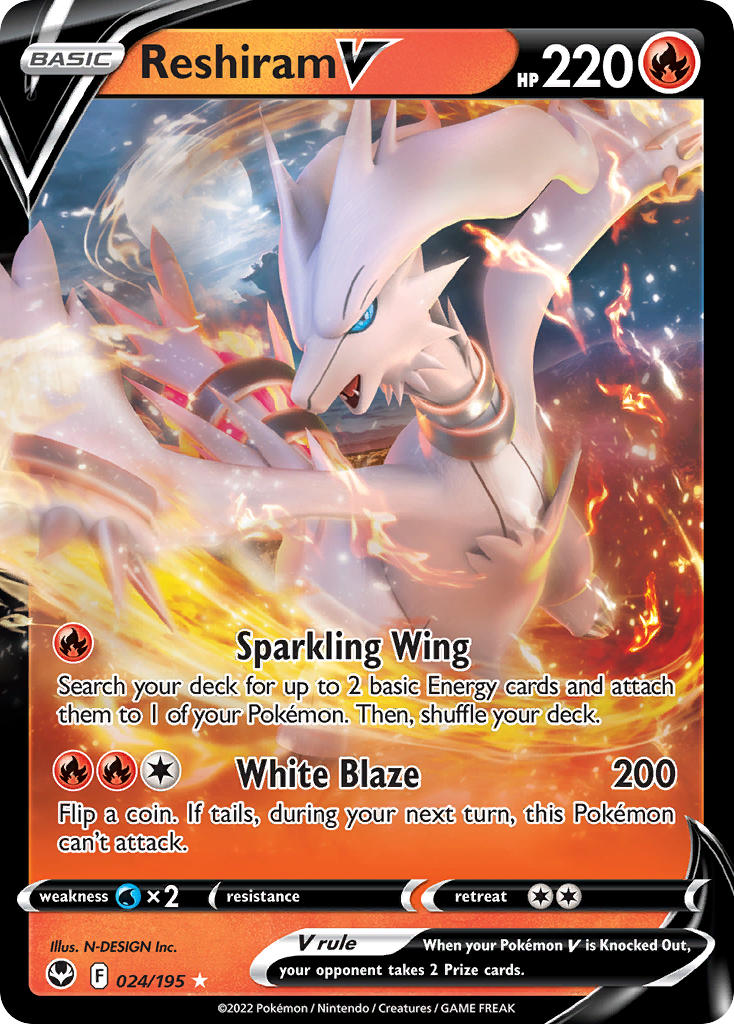 Pokemon TCG Reshiram V 024/195 - Silver Tempest