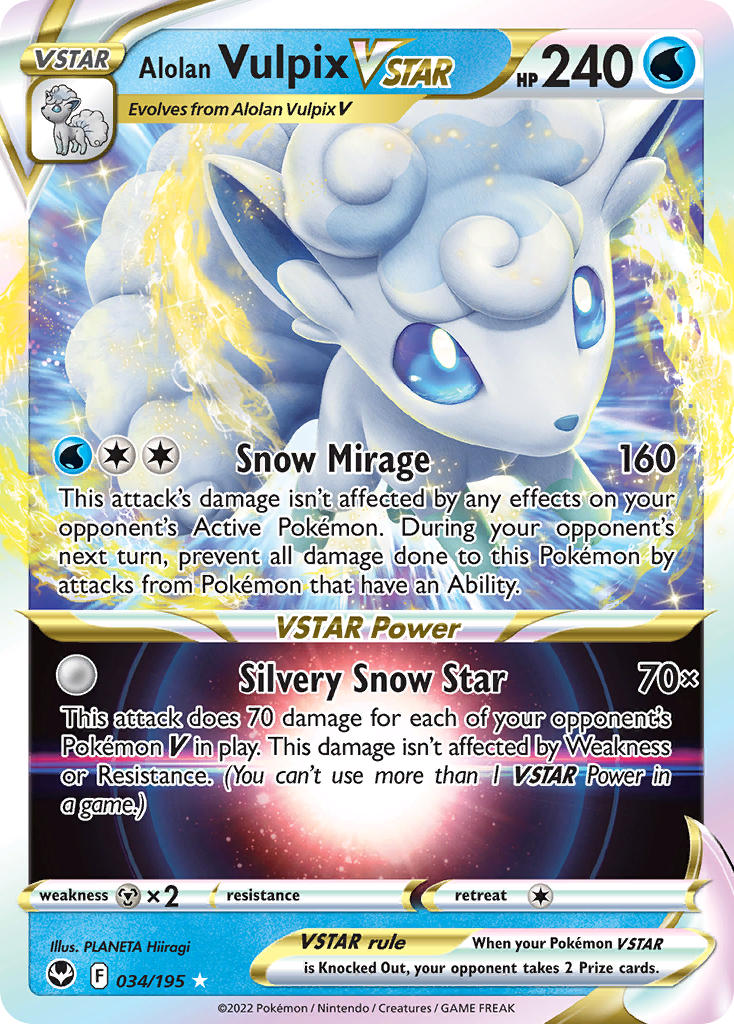Pokemon TCG Alolan Vulpix VSTAR 034/195 - Silver Tempest