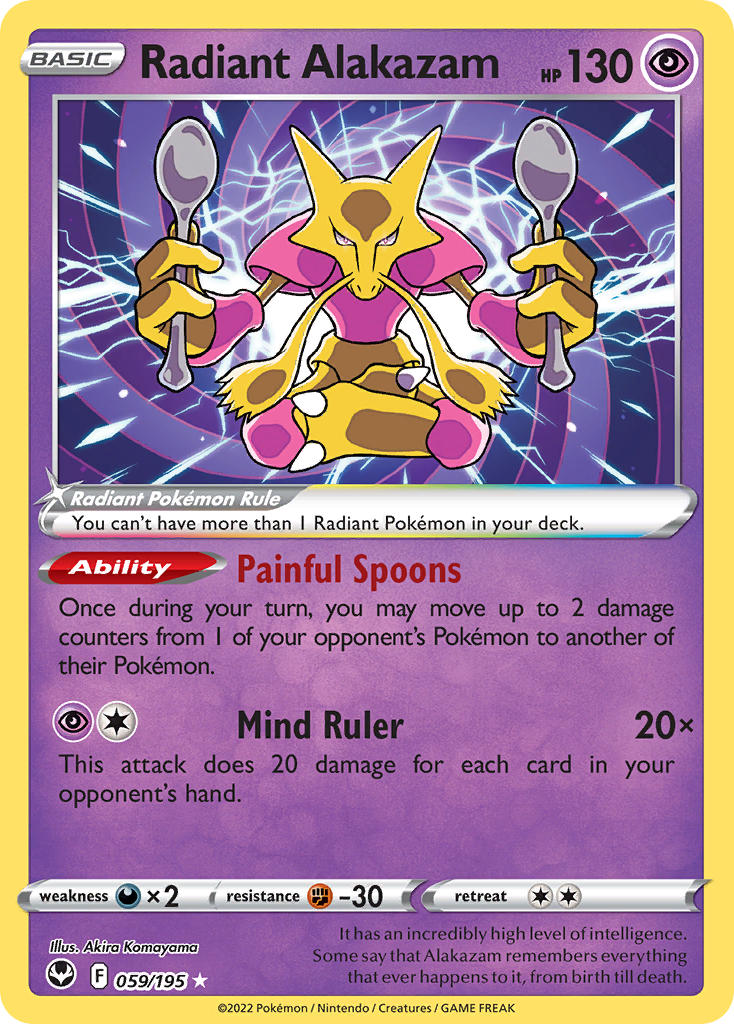 Pokemon TCG Radiant Alakazam 059/195 - Silver Tempest