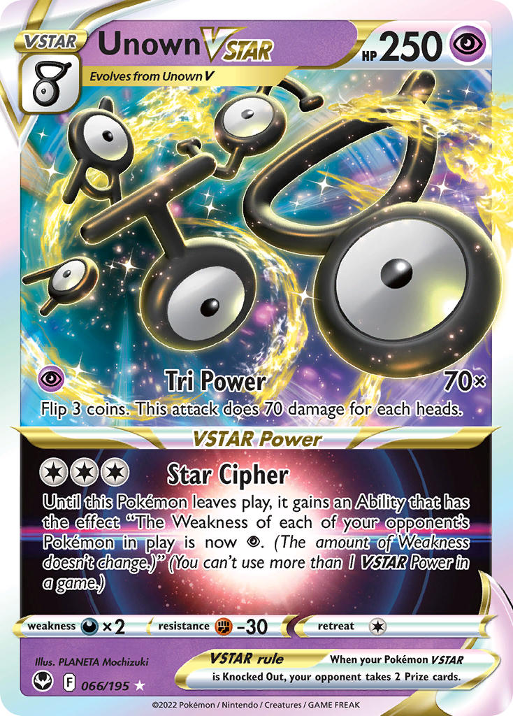 Pokemon TCG Unown VSTAR 066/195 - Silver Tempest