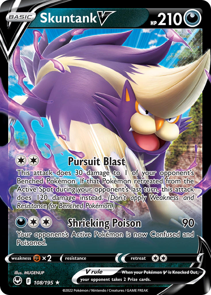Pokemon TCG Skuntank V 108/195 - Silver Tempest