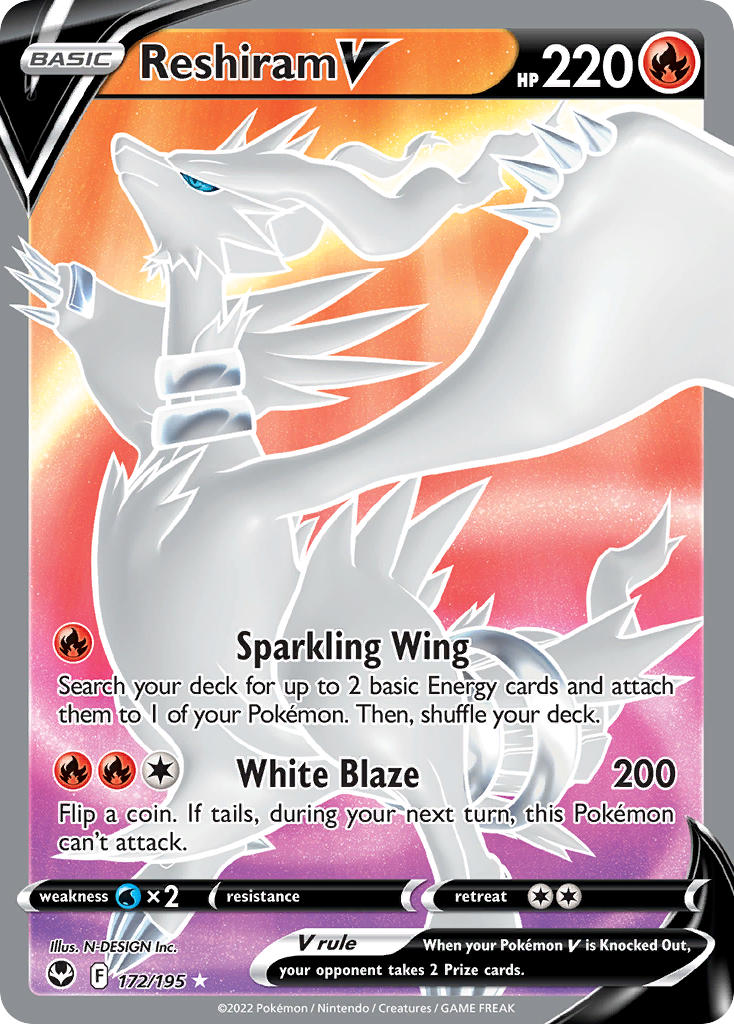 Pokemon TCG Reshiram V 172/195 - Silver Tempest
