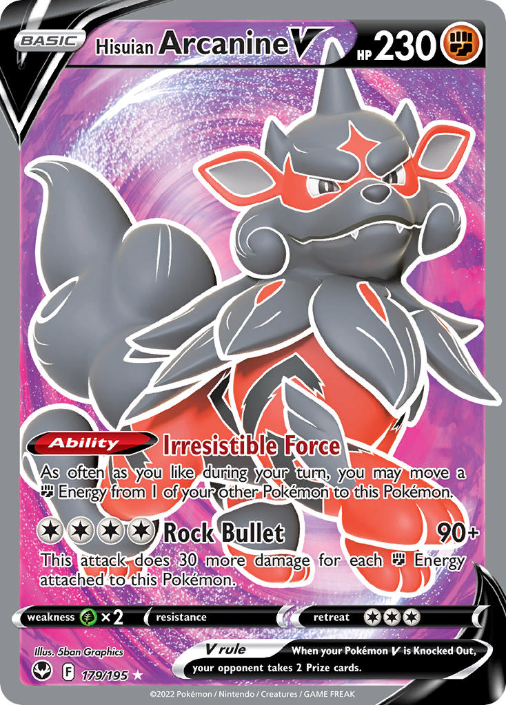Pokemon TCG Hisuian Arcanine V 179/195 - Silver Tempest