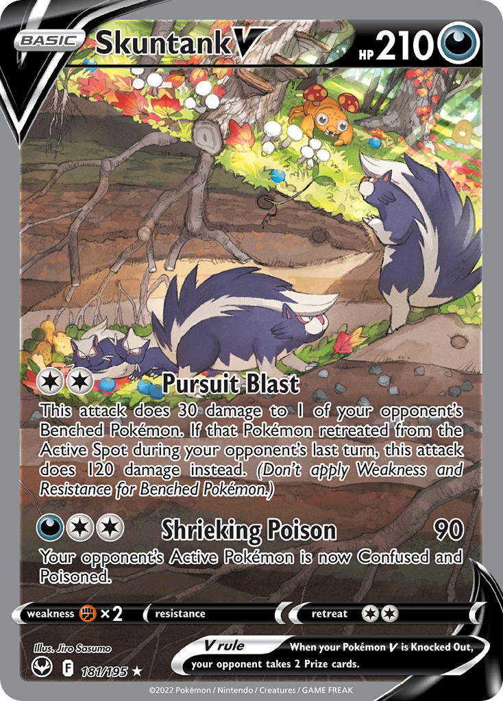 Pokemon TCG Skuntank V 181/195 - Silver Tempest