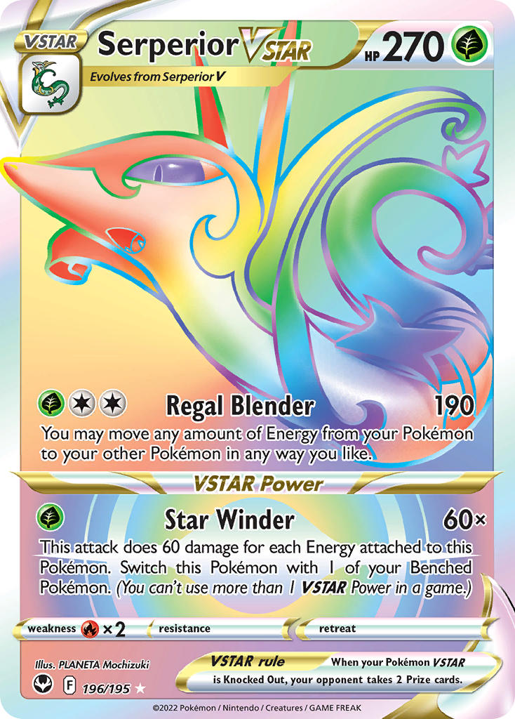 Pokemon TCG Serperior VSTAR 196/195 - Silver Tempest