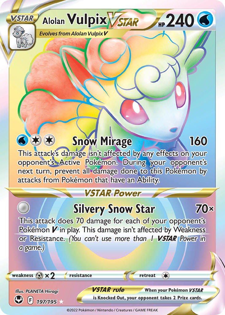 Pokemon TCG Alolan Vulpix VSTAR 197/195 - Silver Tempest