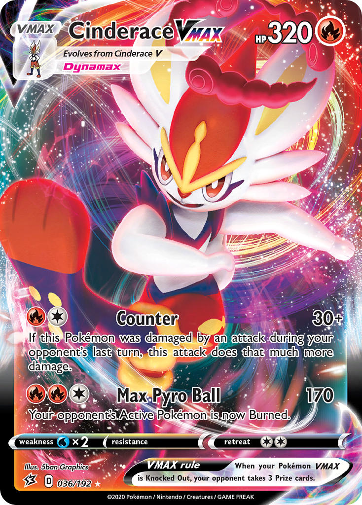 Pokemon TCG Cinderace VMAX 036/192 - Rebel Clash