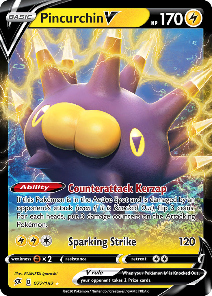 Pokemon TCG Pincurchin V 072/192 - Rebel Clash
