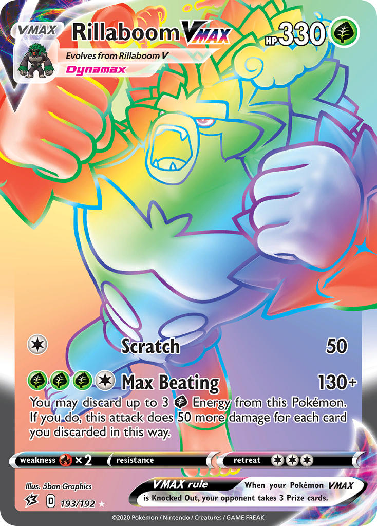 Pokemon TCG Rillaboom VMAX 193/192 - Rebel Clash