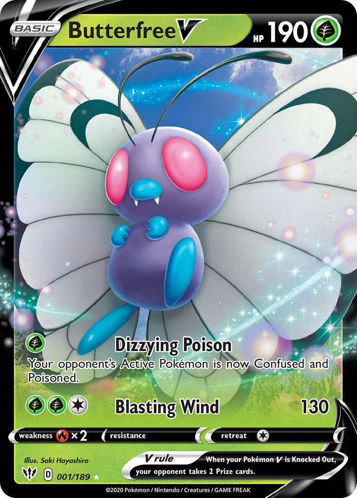 Pokemon TCG Butterfree V 001/189 - Darkness Ablaze