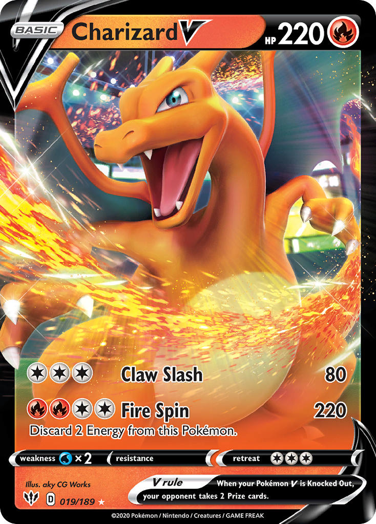 Pokemon TCG Charizard V 019/189 - Darkness Ablaze