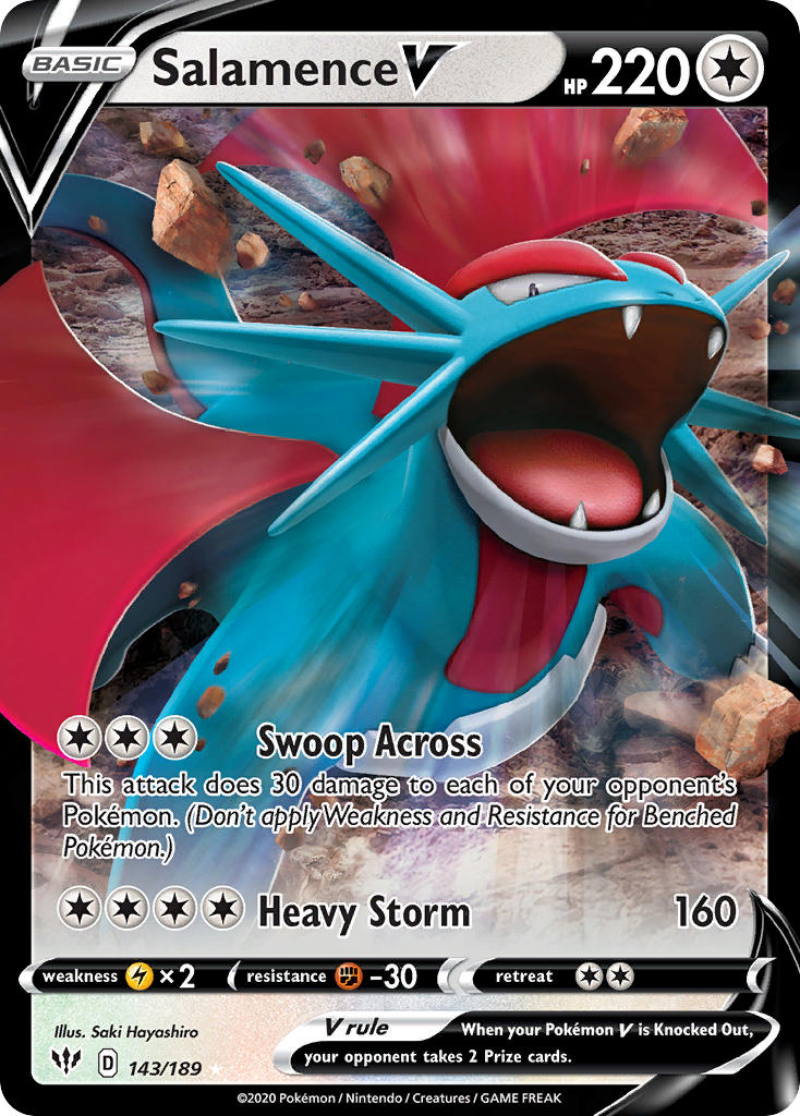 Pokemon TCG Salamence V 143/189 - Darkness Ablaze
