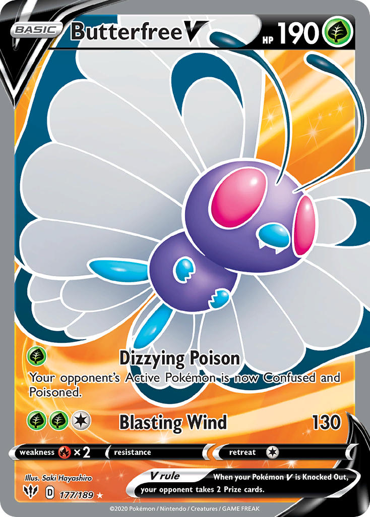 Pokemon TCG Butterfree V 177/189 - Darkness Ablaze