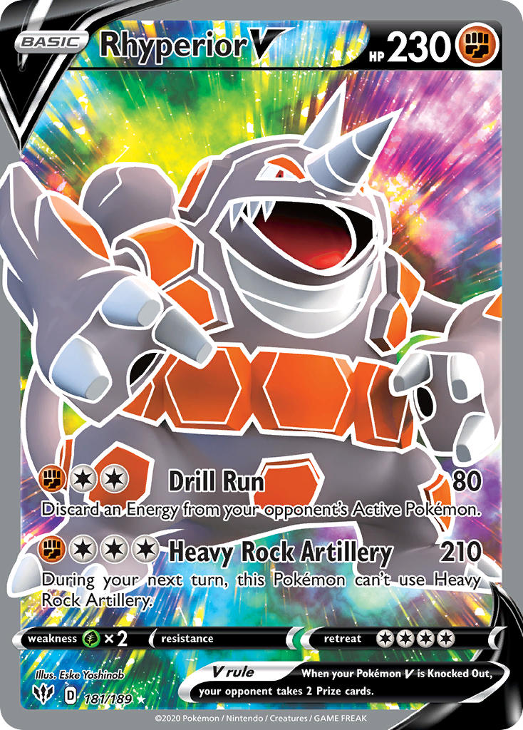 Pokemon TCG Rhyperior V 181/189 - Darkness Ablaze