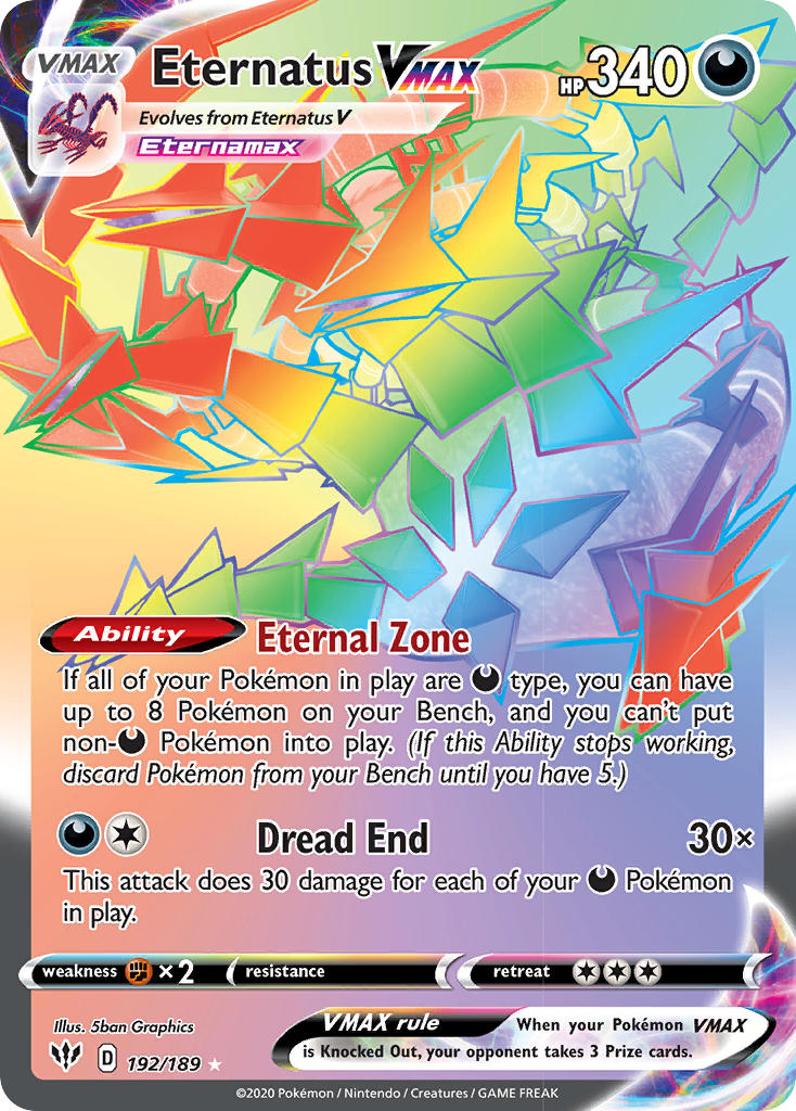 Pokemon TCG Eternatus VMAX 192/189 - Darkness Ablaze