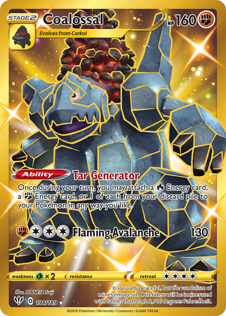 Pokemon TCG Coalossal 198/189 - Darkness Ablaze