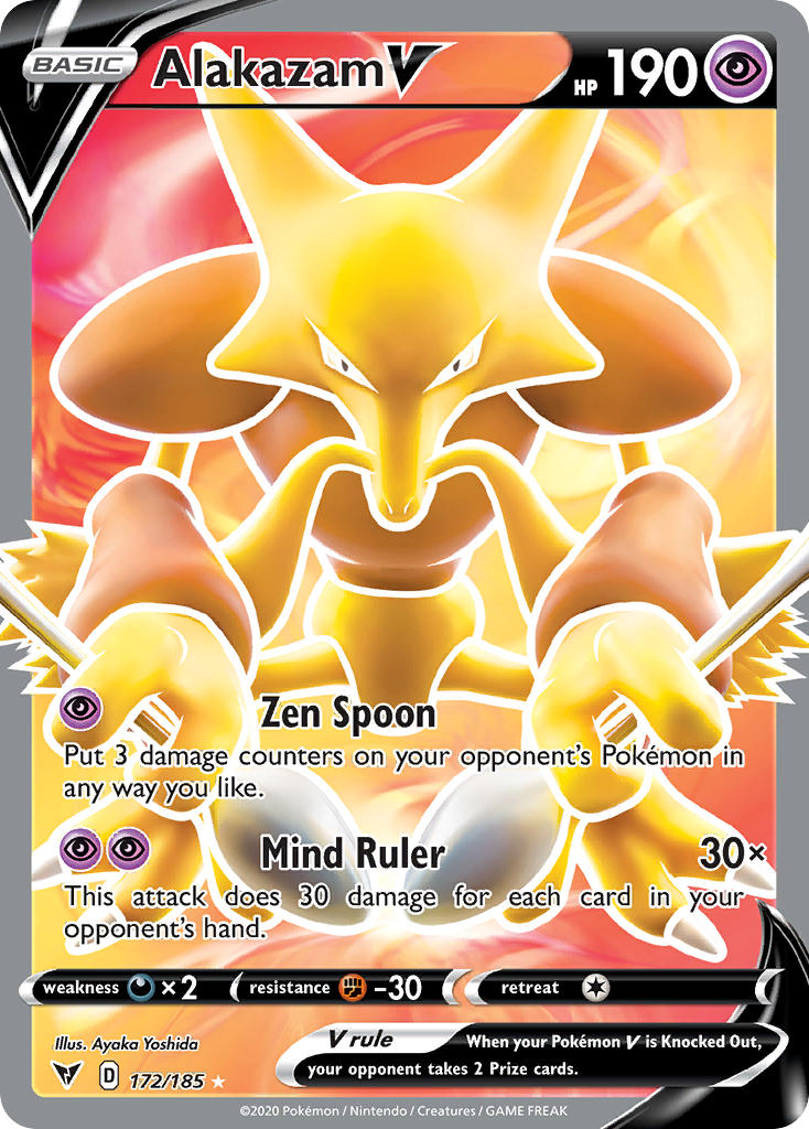 Pokemon TCG Alakazam V 172/185 - Vivid Voltage