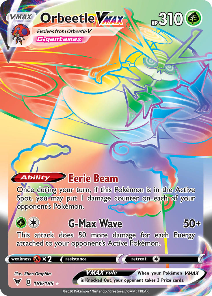 Pokemon TCG Orbeetle VMAX 186/185 - Vivid Voltage