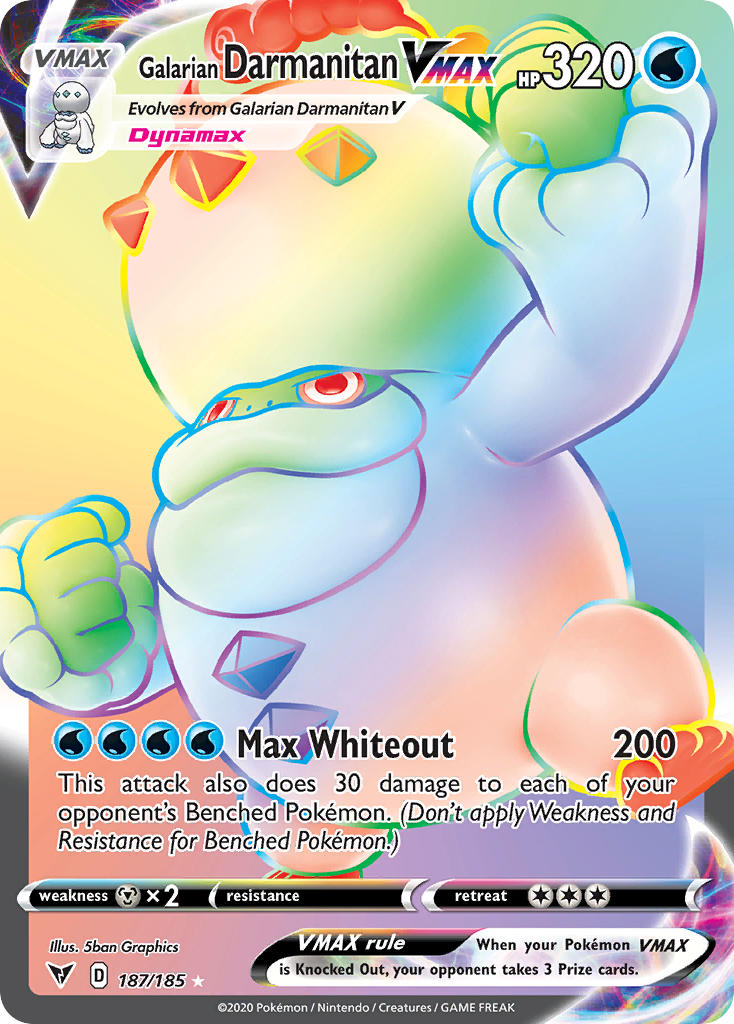Pokemon TCG Galarian Darmanitan VMAX 187/185 - Vivid Voltage