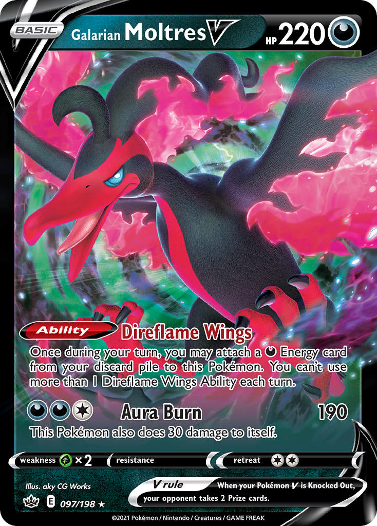 Pokemon TCG Galarian Moltres V 097/198 - Chilling Reign