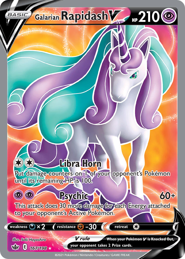 Pokemon TCG Galarian Rapidash V 167/198 - Chilling Reign